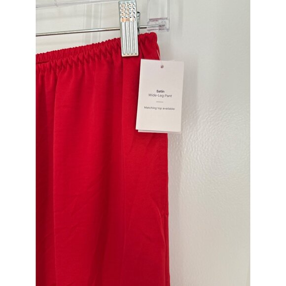 Auden Large Satin Wide-Leg Red Sleep Pants NEW - Picture 3 of 7